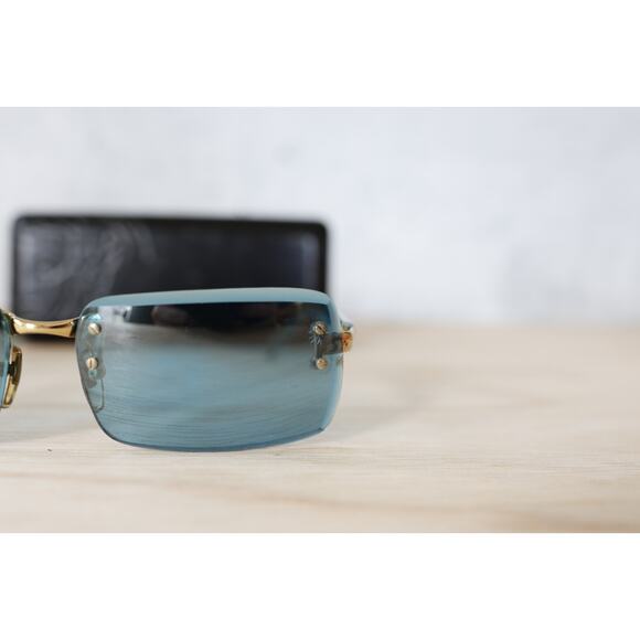 Vintage Versace Sunglasses 1990s Italy rimless with case mod x81 col 030/270 - Picture 2 of 16